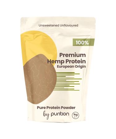 Natural 100% Vegan British Hemp Protein Powder by Purition - Plant-Based Protein UK Origin Gluten & Dairy Free Rich in Omega 3 & 6 to Promote Energy - 1KG (40 Servings) Premium Hemp Protein