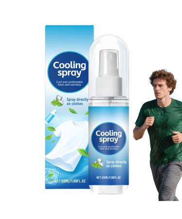 Genikeer Cooling Mist - Refreshing Body and Fabric Spray - 50ml Non-Sticky Liquid Solution for Hot Weather Suitable for Men Women and Teenagers - Running Hiking Yoga