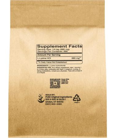 PURE ORIGINAL INGREDIENTS Vitamin C and L-Lysine HCL Bundle Dietary Supplement Non-GMO - Buy Online on GoSupps.com