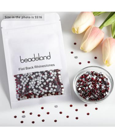 Beadsland 1440 pcs Dark Red Flat Back Rhinestones for Nail Art - SS16 (3.8-4.0mm) | High-Quality Nail Crystals - Buy Online on GoSupps.com