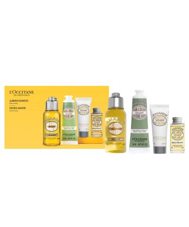 L'OCCITANE Almond Favorites Set: Cleansing Shower & Supple Skin Oils Hand Cream & Moisturizer Travel Size Skincare Essentials Bath & Body Gift Set