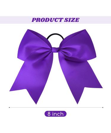 DEEKA 16PCS 8 Inch Large Cheer Bows Ponytail Holder - Purple Handmade for Girls Teens Softball Cheerleader Sports - Buy Online on GoSupps.com