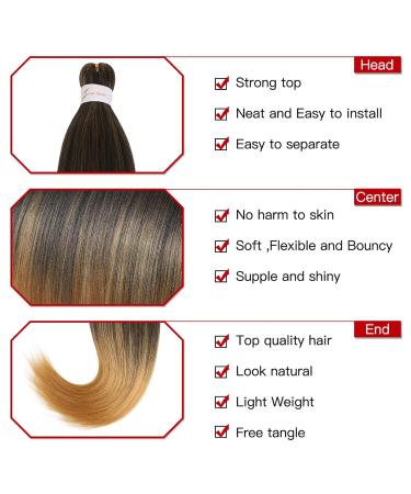 Xtrend 26 Inch Ez Braids - 8 Packs Ombre Easy Braiding Hair Extensions for Box Braids | Itch Free Water Setting Synthetic Fiber | 1B/30/26 Inch - Buy Online on GoSupps.com