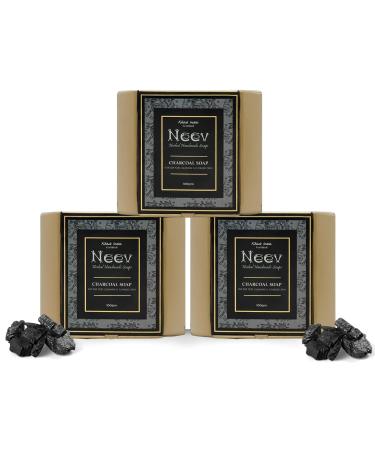 Nee.v Herbal Handmade Soaps Charcoal Soap (100gm) - Set of 3