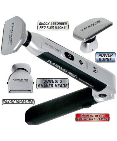MANGROOMER Platinum Pro Back Hair Shaver - Complete Attachment Head Shock Absorber Neck & 1.8" Blade Design for Effortless Grooming - Buy Online on GoSupps.com