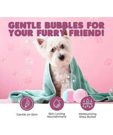 LunaMarie Handcrafted Bubble Bath Bomb for Dogs & Cats - Organic Lavender & Vanilla Essential Oils - Infused with Sea Salt, Cocoa Seed Oil & Shea Butter - Buy Online on GoSupps.com