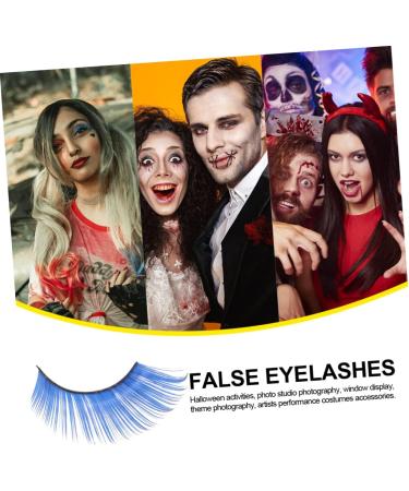 Abaodam 2 Pairs Blue Long Eyelashes Reusable Eyes Lashes Halloween Cosplay Eyelashes Exaggerative Fake Eyelashes False Eyelashes Party Eyelashes Girl Clothes Paper Cut Miss Manual - Buy Online on GoSupps.com