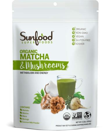 Sunfood Superfoods Organic Matcha & Mushrooms 5.8 oz (165 g)