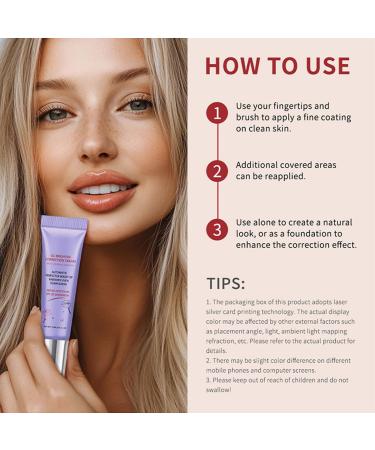 Color Correcting Cream Color Correcting Foundation CC Cream Foundation Covering with Centella Natural Grips Makeup for Long Lasting Wear (Purple) - Buy Online on GoSupps.com