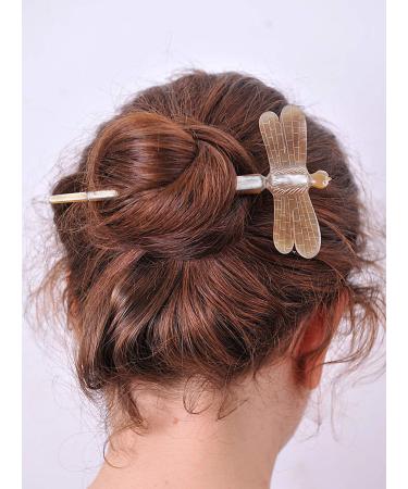Marycrafts Dragonfly Hairpin | Multi-Colored Buffalo Horn Hair Sticks | Unique Hair Accessories for International Shipping - Buy Online on GoSupps.com