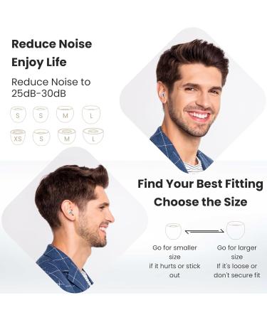 Buy Ear Plugs for Sleeping - 2 Pairs of Reusable Noise Reduction Earplugs (25dB-30dB) with 8 Tips | Soft Hearing Protection for Concerts Study & Work - Blue - Buy Online on GoSupps.com