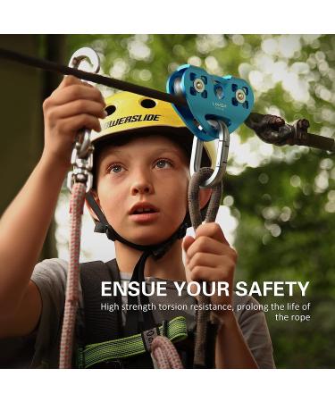 Lixada 30KN Zipline Pulley Trolley Rescue for 1/4-1/2 Cable - Holds up to 6700lbs (Dark Blue) - Buy Online on GoSupps.com