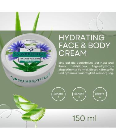 Bendida Skinbiotic Care Cream for Very Dry Skin for Face and Body with Aloe Vera | Moisturizing Cream | Cream for Dry to Very Dry Skin 150ml - Buy Online on GoSupps.com