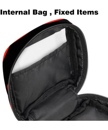 Storage Bags for Women's Bandages & Tampons | Large Zipper Stripes in Black & Red Ideal for Periods & Organization - Buy Online on GoSupps.com