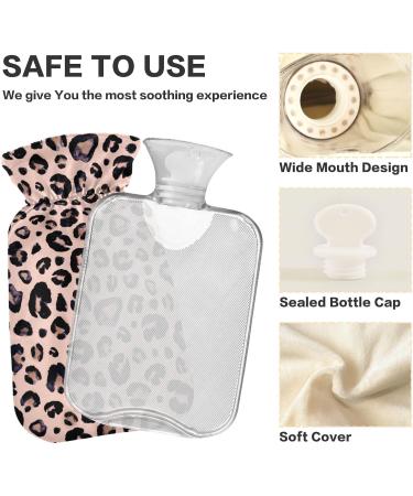 Leopard Pink Hot Water Bottle 2L with Cover Pain Relief & Hand Feet Warmer for Winter | International Shipping - Buy Online on GoSupps.com