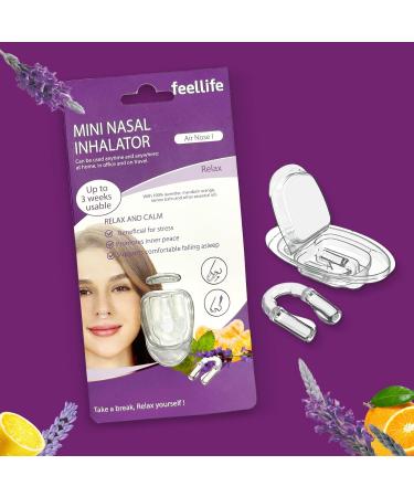 Mini Nasal Inhalator Set with Essential Oils - FEELLIFE Aromatherapy - 100% Natural Lavender Eucalyptus & Spearmint - Perfect for Home Office & Travel - Buy Online on GoSupps.com