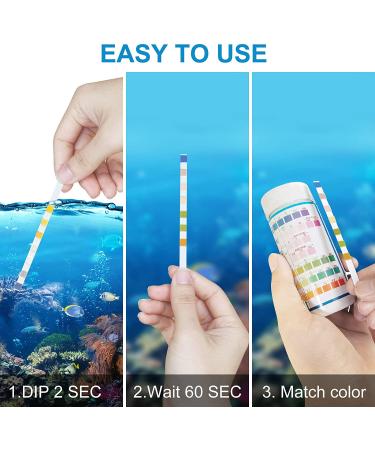 FUNSWTM 7 in 1 Aquarium Test Strips - 100Pcs | Freshwater and Saltwater Fish Tank Test Kit for pH, Nitrite, Nitrate, Chlorine & Hardness Detection - Buy Online on GoSupps.com