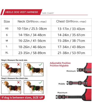 Buy Heele Dog Crockery & Adjustable Reflective Breast Harness - Anti-Train Running Harness with Lockable Snap Lock Red Size L (43-86cm) - International Shipping Available - Buy Online on GoSupps.com