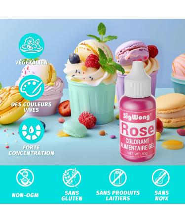 Colorant Alimentaire Gel 40g Colorant Alimentaire Concentr pour G Teaux Cuisson D Coration Comestible Inodore Peinture Alimentaire pour Slime Fondant Biscuits Sans Go t-Rose Rose 30 ml (Lot de 1) - Buy Online on GoSupps.com
