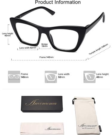 AMOMOMA Cat Eye Blue Light Computer Reader | Trendy Oversized Reading Glasses for Women | AM6028 Ac1 Blk+c2 Tortoise +C3 Crystal Light Brown 2.5x - Buy Online on GoSupps.com