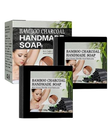 Klarime Soap Klarime Savon au Charbon de Bambou Naturel Charbon de Bambou Savon Fait Main Visage et Corps D tachant pour le Nettoyage du Visage et du Corps 2pcs
