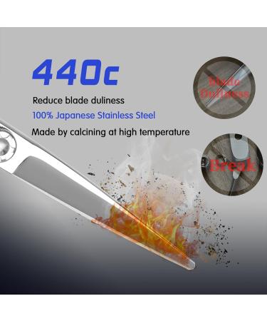 6 Inch Professional Hair Thinning & Cutting Shears Kit | Cobalt Stainless Hairdressing Scissors | Sharp Edge Barber Scissors with Ergonomic Grip for Salon & Home Use - Buy Online on GoSupps.com