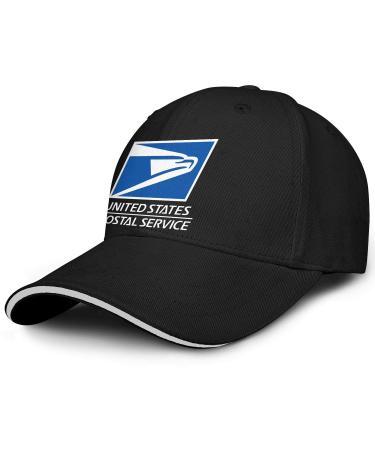 Men Women Postal Hat United States Service Eagle Adjustable Trucker Baseball Hat Cap One Size Black