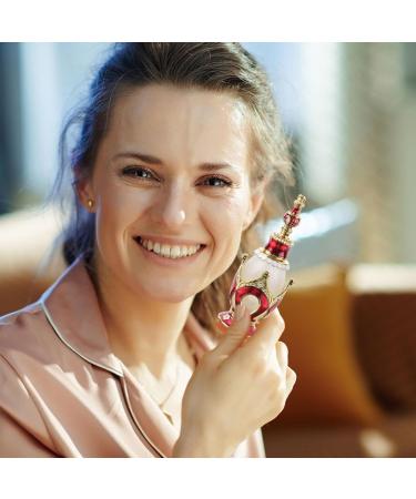 FRCOLOR Vintage Crystal Glass Perfume Bottle Essential Oil Bottle Crown Design Refillable Perfume Scent DIY Cosmetic Bottle for Travel (25ml) - Buy Online on GoSupps.com