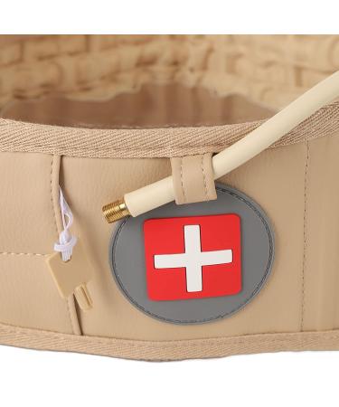 Inflatable Lumbar Traction Device - Lower Back Support Brace with Hand Pump - Reduce Pressure & Pain (Khaki) | International Shipping - Buy Online on GoSupps.com