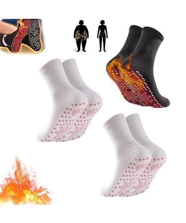 Tomalin Acupressure Self Heating Shaping Socks Afiz Tourmaline Slimming Health Sock Magnetic Self-Heating Socks Foot Massage Thermotherapeutic Sock (3PCS-D)