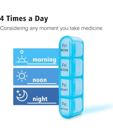 Large 4 Times a Day Pill Organizer - 7 Day Weekly Medicine Case for Vitamins and Medication - Buy Online on GoSupps.com