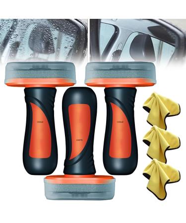 Automotive Oil Film Cleaning Brush Seedhubtok Glass Cleaning Board Hydrophobic Glass Coating for Windshield Anti-Rain Fog Cleaning Glass Brush Improves Clarity and Visibility (B-3Pcs)