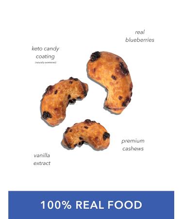 Keto Farms Blueberry Vanilla Cashews - Low Carb Keto Nuts (1 oz, 6 Count) | Roasted Lightly Salted Desserts with Real Fruit | Satisfy Candy Cravings with 0g Added Sugar - Buy Online on GoSupps.com