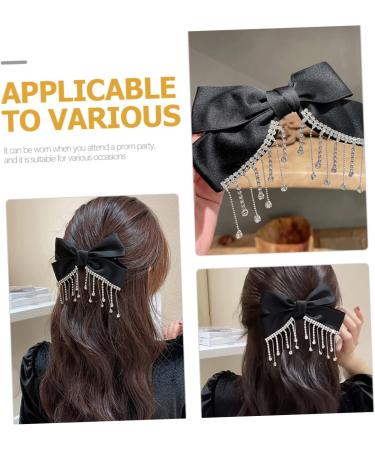 FRCOLOR Bow Hairpin Womens Hair Accessories Black Hair Clips Hair Accessories for Women Goody Hair Clips for Women For Hair Tiara Female Hairpin Tassel Yang Ying Rhinestones - Buy Online on GoSupps.com