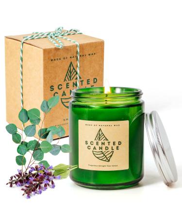 LA BELLEF E Candles for Home Scented Eucalyptus & Sage Scented Candles Soy Candles Gifts for Women Aromatherapy Sage Candles for Cleansing House Decorative Stress Relief Eucalyptus Sage Green