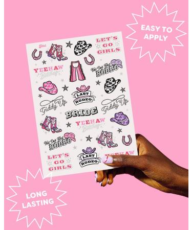 XO Fetti Last Rodeo Bachelorette Temporary Tattoos - 48 Glitter Styles | Cowgirl Bach Party Decor & Supplies - Buy Online on GoSupps.com