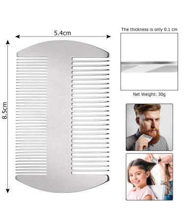 Silver Stainless Steel Wallet Comb Set - Dual Action Hair Styling and Cutting Comb (2 Pieces) - Buy Online on GoSupps.com