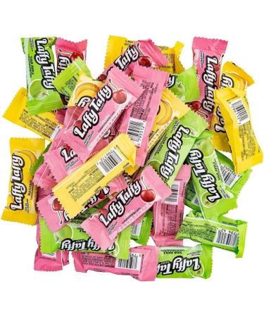 Chewy Candy Laffy Taffy - Assorted Flavours Banana Strawberry Sour Apple - Individually Wrapped 10g bar - Lecsa Specialty Snacks - 454g (1LB) - Buy Online on GoSupps.com