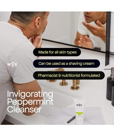 Mox Skincare Hydrating Mint Face Cleanser (3.4 oz) | Exfoliating Daily Face Wash | Unclog Pores with Salicylic Acid 3.4 Ounce (Pack of 1) - Buy Online on GoSupps.com