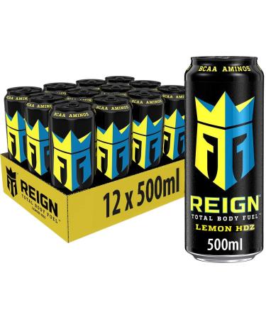 Reign Lemon - caffeinated energy drink with lemon taste - without sugar without calories and without dyes - in practical disposable doses (12 x 500 ml)
