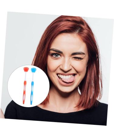 CliSpeed 2ST Tongue Cleaning Brush - Reusable Stainless Steel Oral Care for Fresh Breath Blue 19.5x3x0.6cm - Buy Online on GoSupps.com