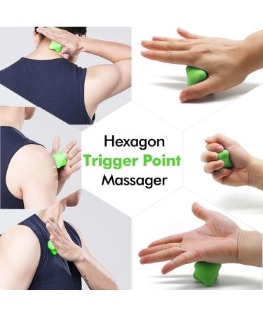 Trigger Point Presser Massager Set - Pain-Free Self-Massage Balls & Sticks for Muscle Relief in Shoulders Neck Back & Legs - Green - Buy Online on GoSupps.com