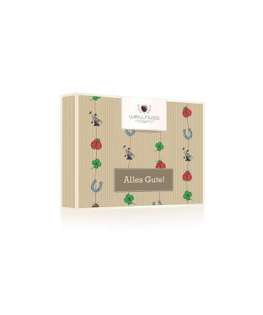 Wellnut Gourmet Birthday Gift Set - Premium Delicatessen in Birch Wood Box | 4 Nut Mixes & Chocolate Snacks for Men & Women - Buy Online on GoSupps.com