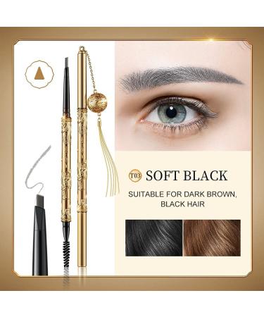 Double-Headed Drunk Rhyme Eyebrow Pencil #03 Soft Black - Waterproof Long Wearing & Delicate Design | International Shipping Available - Buy Online on GoSupps.com