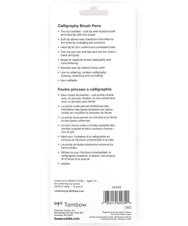 Tombow Fudenosuke Brush Pens 3-Pack - Soft, Hard, Twin Tip Markers for Calligraphy and Art - Black - Buy Online on GoSupps.com