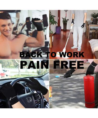 2 Pairs Full Finger Copper Compression Arthritis Gloves with Touchscreen Tips - Medium Size for Men and Women, Carpal Tunnel and Typing Support - Buy Online on GoSupps.com