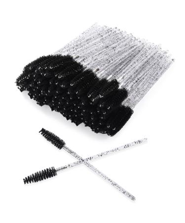 300 Pieces Disposable Eyelash Brushes with Spiral Design Multi-color Mascara Wands Portable Makeup Applicator Kit for Eyelash Extensions and Eyebrow Brush (Black)