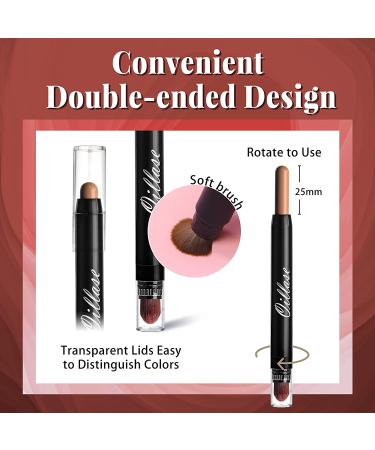 12 PCS Waterproof Glitter Eyeshadow Stick Set with Primer - Smudge Proof Shimmer and Matte Eye Makeup Crayon - Cream Eyeshadow Pen with Soft Brush - Buy Online on GoSupps.com