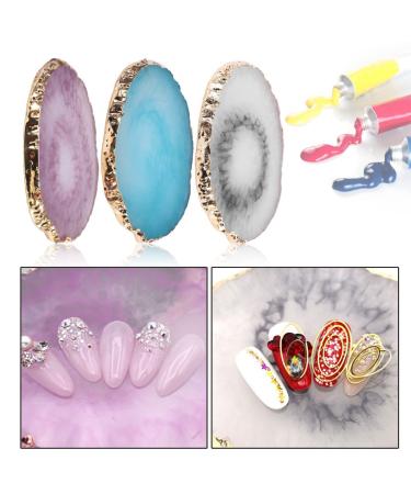 Nail Art Plate Set - Natural Resin Stone Gel Polishing Holder & Color Palette - Rose Red Mixing Set for Stunning Nail Designs - Buy Online on GoSupps.com