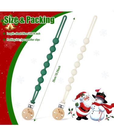 Qkie Silicone Pacifier Chain Clips - BPA Free 2-Pack One-Piece Design for Boys & Girls (Green) | Safe & Stylish Pacifier Holders - Buy Online on GoSupps.com